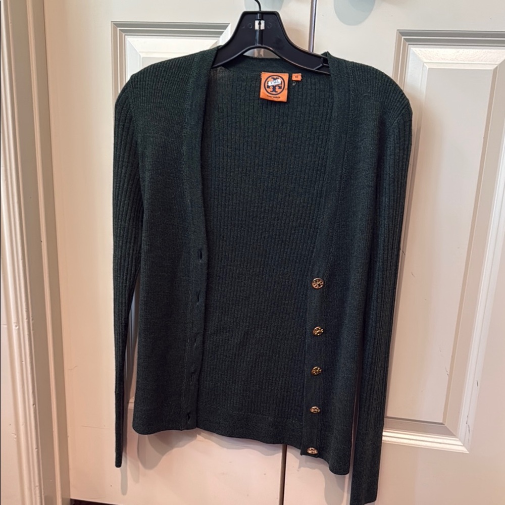 Tory Burch Forest Green Cardigan